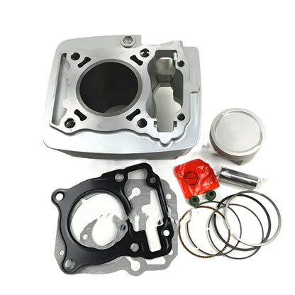 Motorcycle cylinder kit for SDH150-A B C with 57.3mm bore, 62.3mm end height, 14mm piston pin, silver