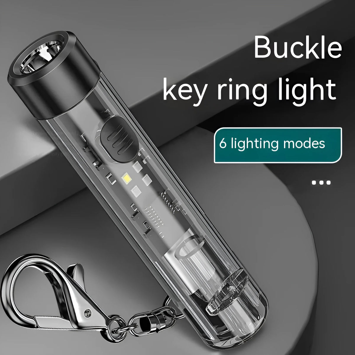 Black plastic USB rechargeable LED flashlight with compact portable design