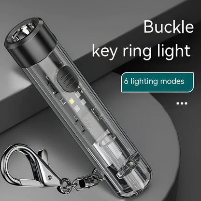 Black plastic USB rechargeable LED flashlight with compact portable design