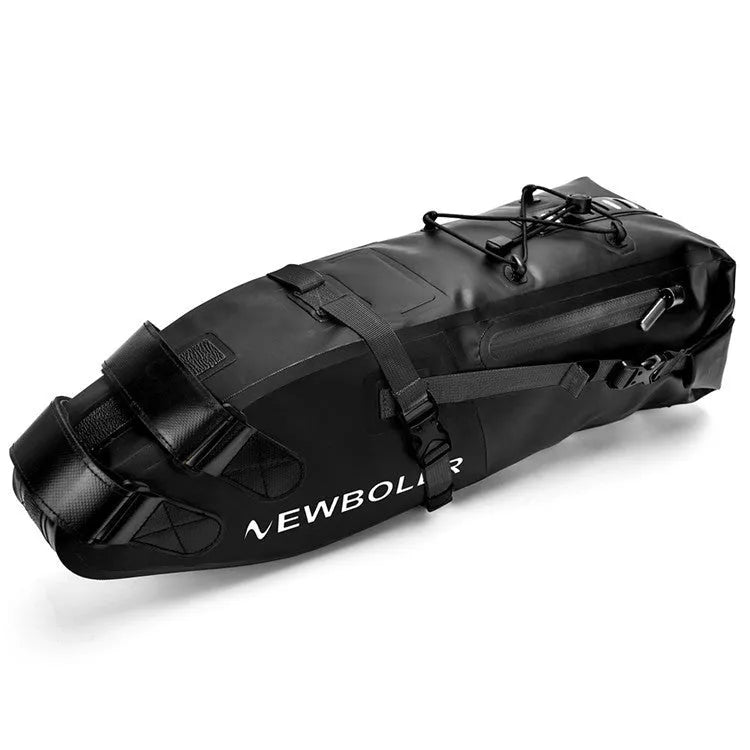Waterproof large tail bag for cycling with 13-litre capacity and PVC construction in black, green, or yellow