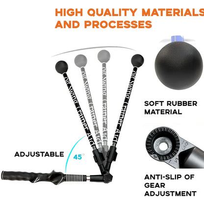 Blue golf swing training aid with shoulder cushion and adjustable angle mechanism for posture correction