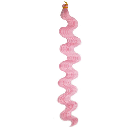 24-inch wine red synthetic wig with big wave texture in crochet braid style