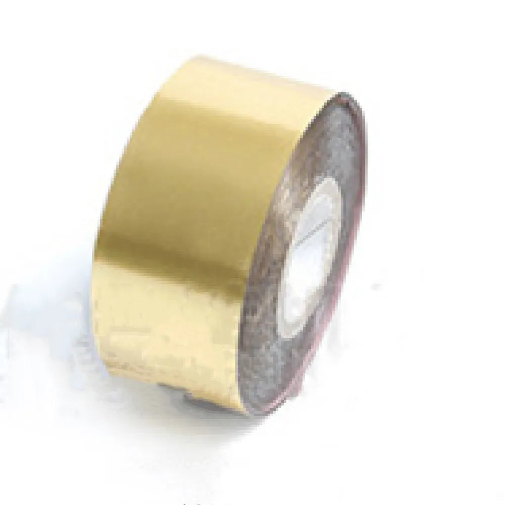 Roll of electrochemical aluminium hot foil for branding on leather and plastic, showing metallic finish and 120m length