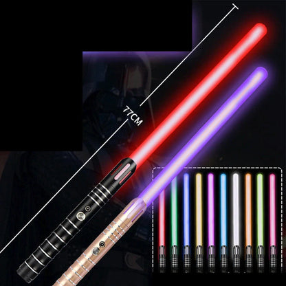 RGB metal lightsaber with extended 156cm length showing LED colours and metal hilt
