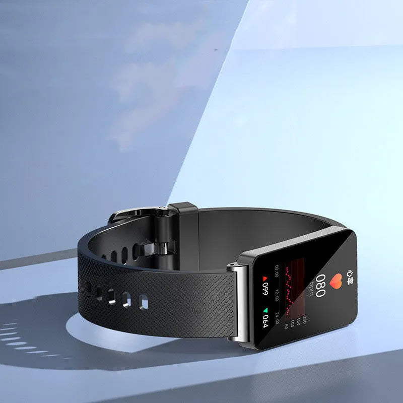 Blood Glucose EP08 Smart Bracelet in black with touch-type interface and TPU strap