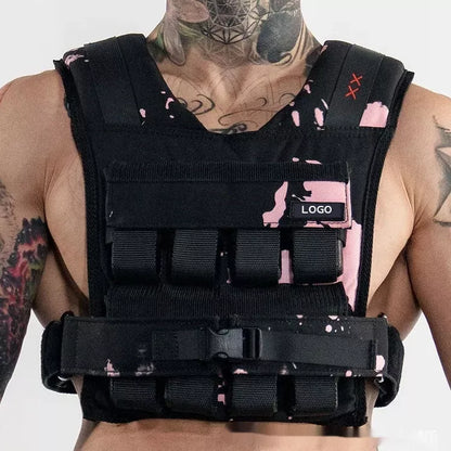 Adjustable Weight Vest for tactical training and outdoor running in black
