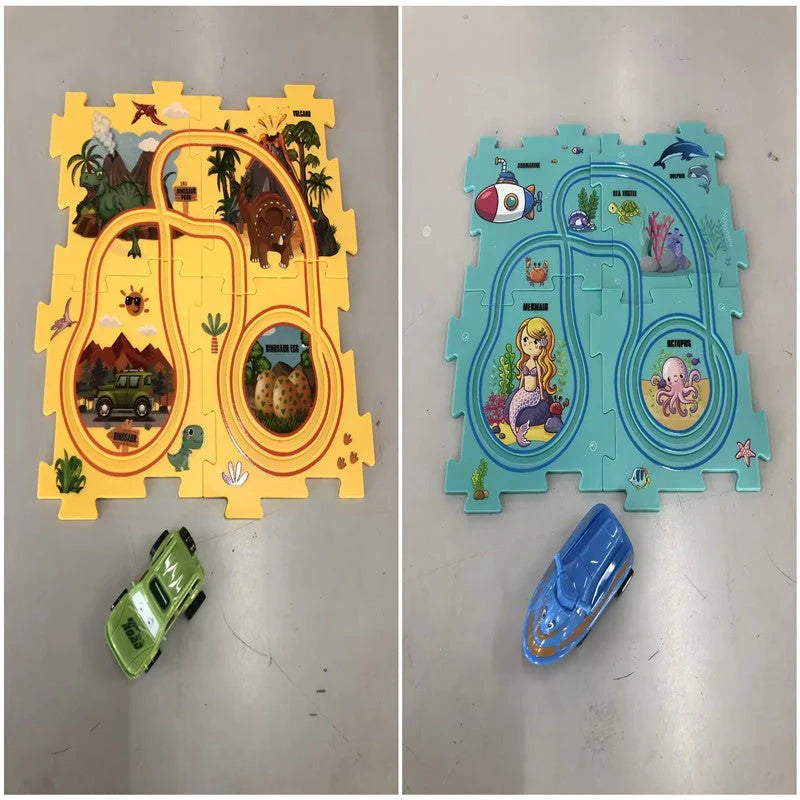 DIY Electric Railroad Speeder Toy for kids with customizable tracks