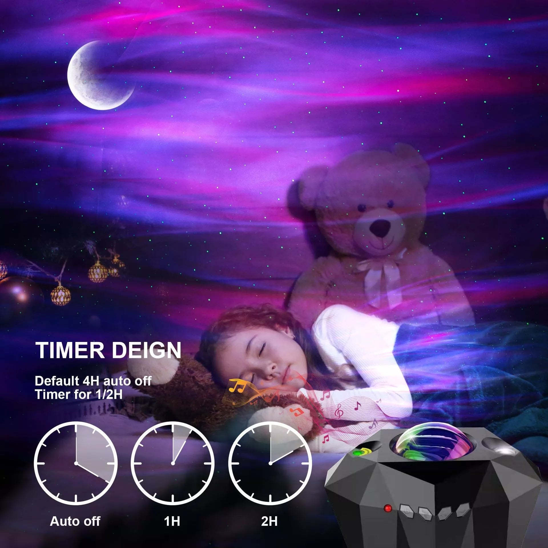 USB Water Pattern Bluetooth Music Ocean Star Projector Lamp with remote control