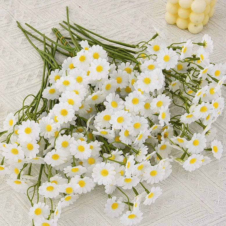Beige silk chrysanthemum bouquet for wedding dress, photography props, and home clothing decoration