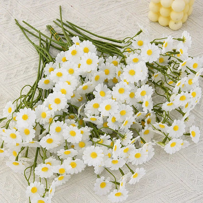 Beige silk chrysanthemum bouquet for wedding dress, photography props, and home clothing decoration