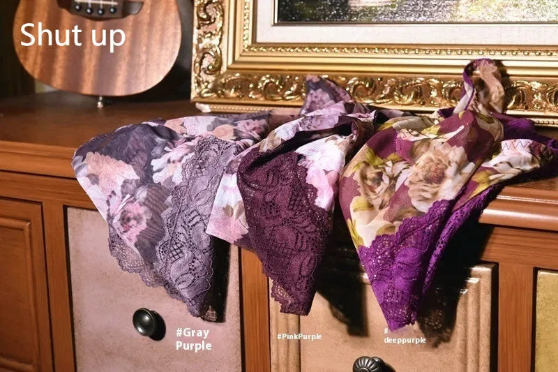 Men's printed mid-waist ice silk ultra-thin underwear in mesh fabric with multiple colour options