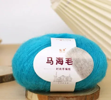 Mohair scarf DIY kit with wool ball and hand-weaving instructions for 180cm spring accessory