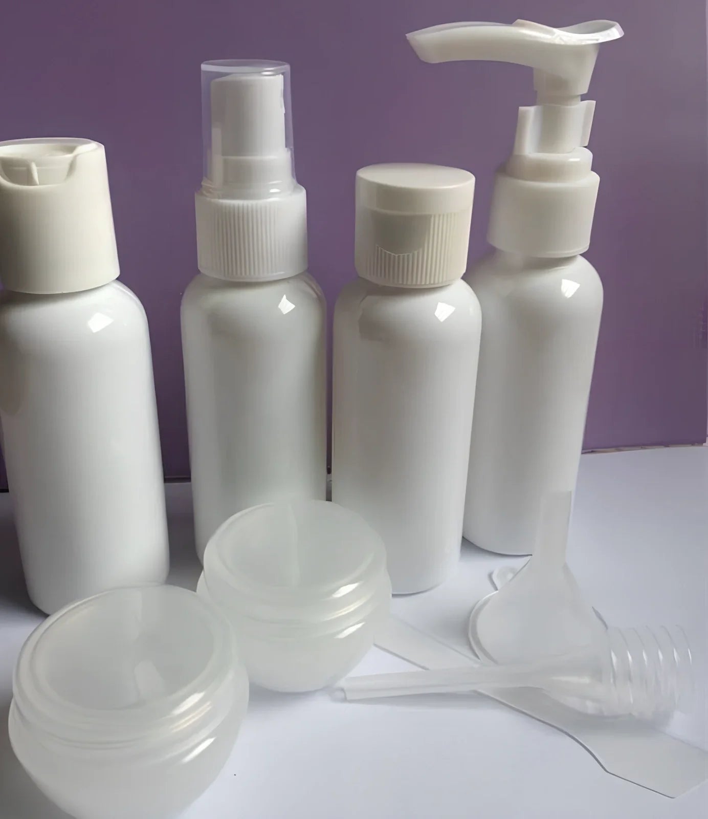 90g cosmetic bottles in royal blue, pink, white with silk screen printing