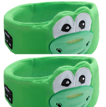 Bluetooth animal headband sleep mask with dinosaur hood showing integrated speakers and wireless design