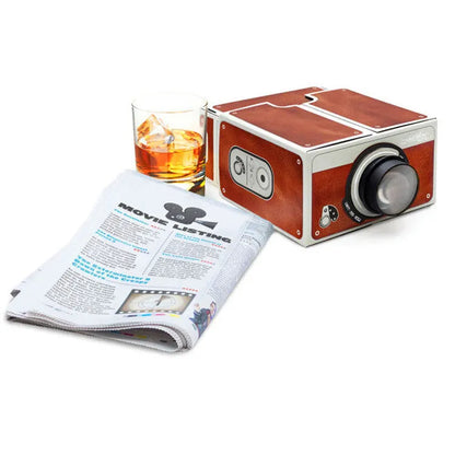 Portable mobile phone projector DIY kit with zoom lens and projector box for iPhone and Android phones.