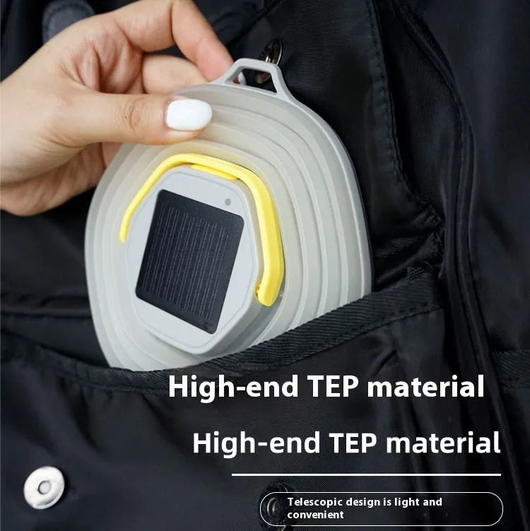White camping lamp with 2000mAh rechargeable battery and single-key switch for tent lighting