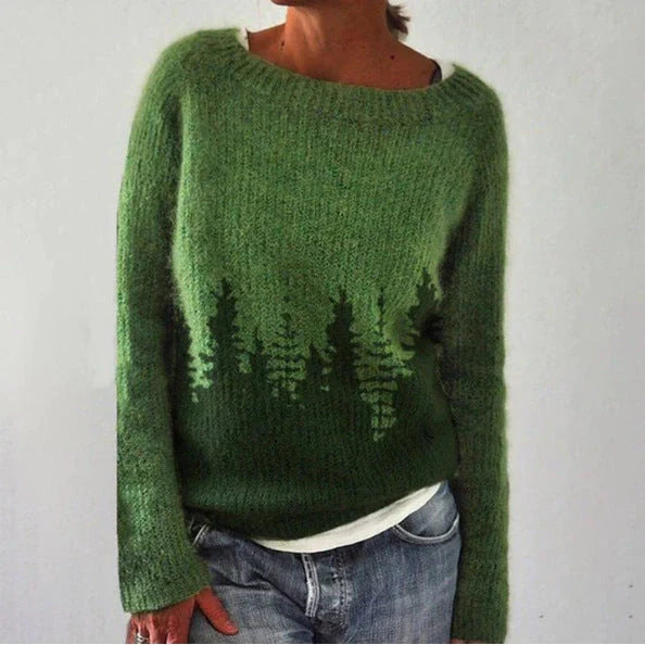 Stylish multicolor knit pullover sweater for women with relaxed fit and variety of vibrant color options