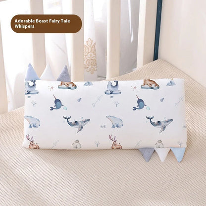 Bamboo fibre children's cartoon pillow with removable cover in three size options