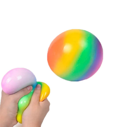 6cm TPR grape ball decompression vent toy in rainbow style, portable squeeze ball for teens and adults
