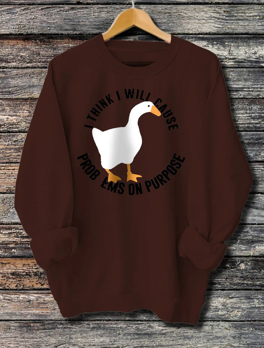 Women's grey long-sleeved printed hoodie with adjustable drawstring, available in sizes S to XXL.