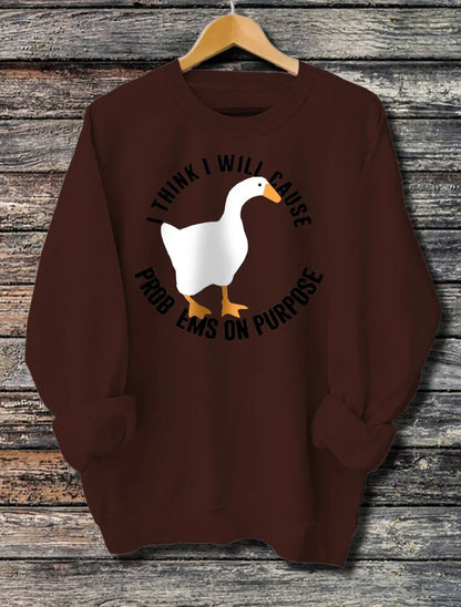 Women's grey long-sleeved printed hoodie with adjustable drawstring, available in sizes S to XXL.