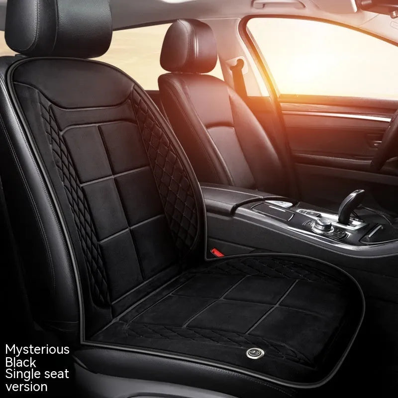 Auto heating cushion for car seats with cotton filler in beige, black, and coffee colour options