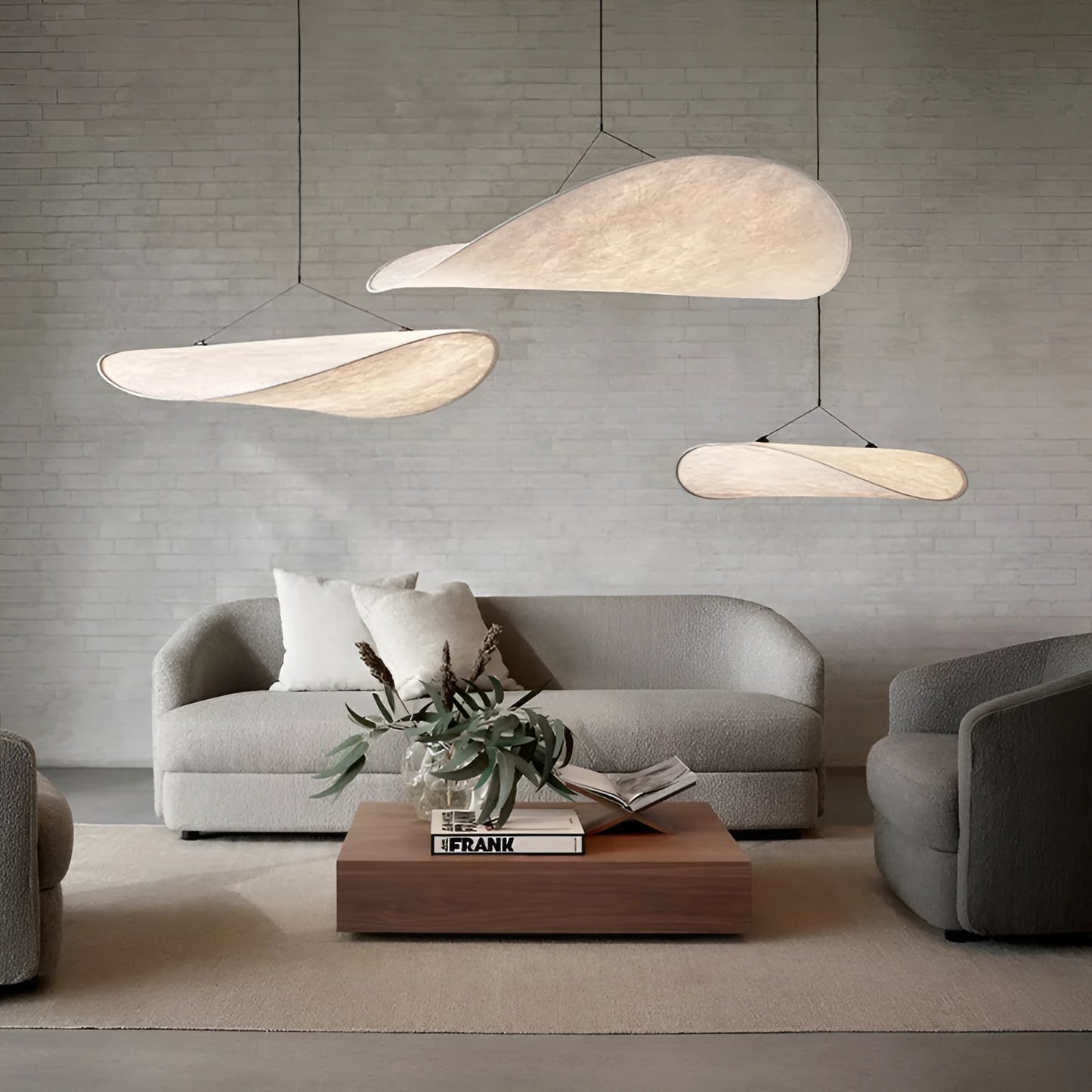 Art silk chandelier ceiling light in Silent Wind style with fabric-like shade