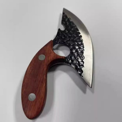 Stainless steel chef's kitchen knife with high carbon steel blade and ergonomic handle