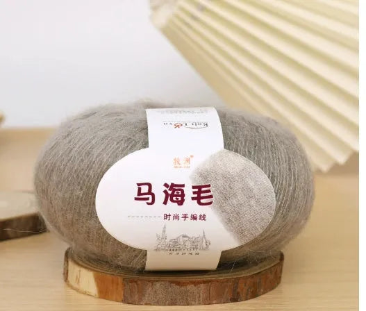 Mohair scarf DIY kit with wool ball and hand-weaving instructions for 180cm spring accessory