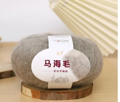 Mohair scarf DIY kit with wool ball and hand-weaving instructions for 180cm spring accessory