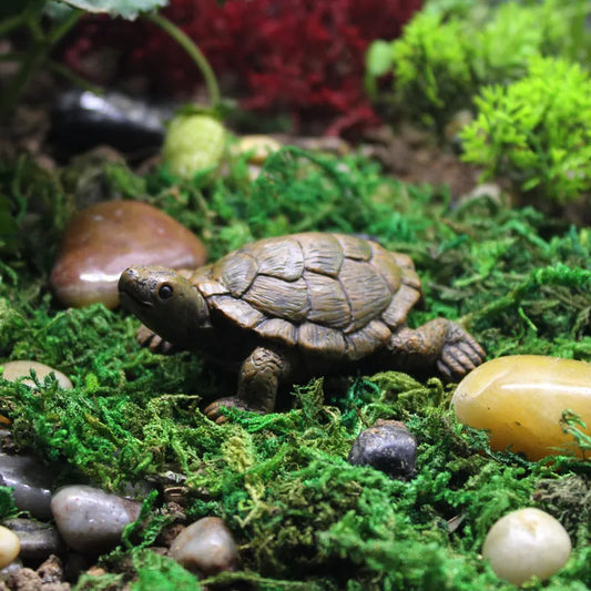 Handcrafted resin turtle garden ornament with realistic details for outdoor decoration