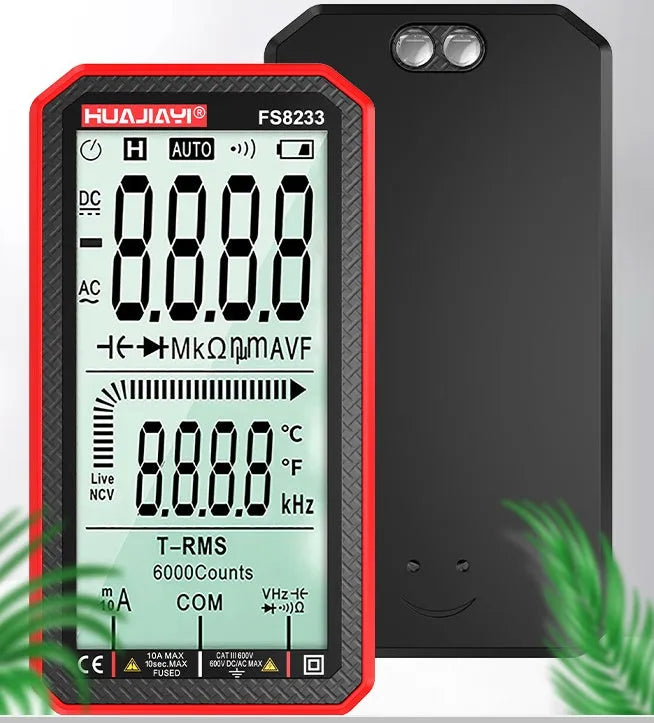Digital multimeter large screen handheld fully automatic professional and student electrical tester household maintenance tool 23x77.5x143mm black or red colour