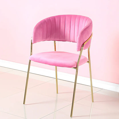 Velvet dining chair in bean paste colour with metal frame, dimensions 53x48x78cm, stable seating option