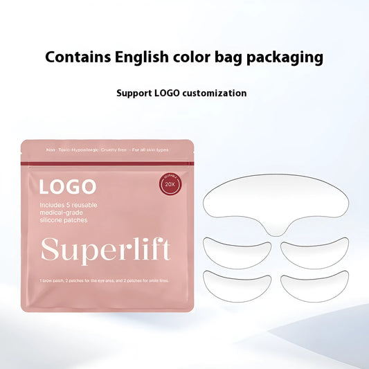 Five silicone anti-wrinkle face stickers for wrinkle removal, resistance and prevention