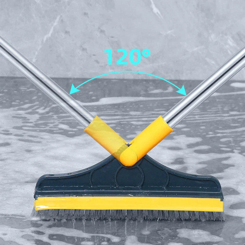 Versatile floor cleaning brush with triangular head and 120-degree rotating capabilities for easy access to tight spaces and corners