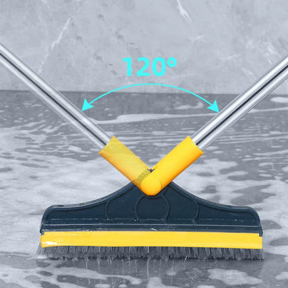 Versatile floor cleaning brush with triangular head and 120-degree rotating capabilities for easy access to tight spaces and corners