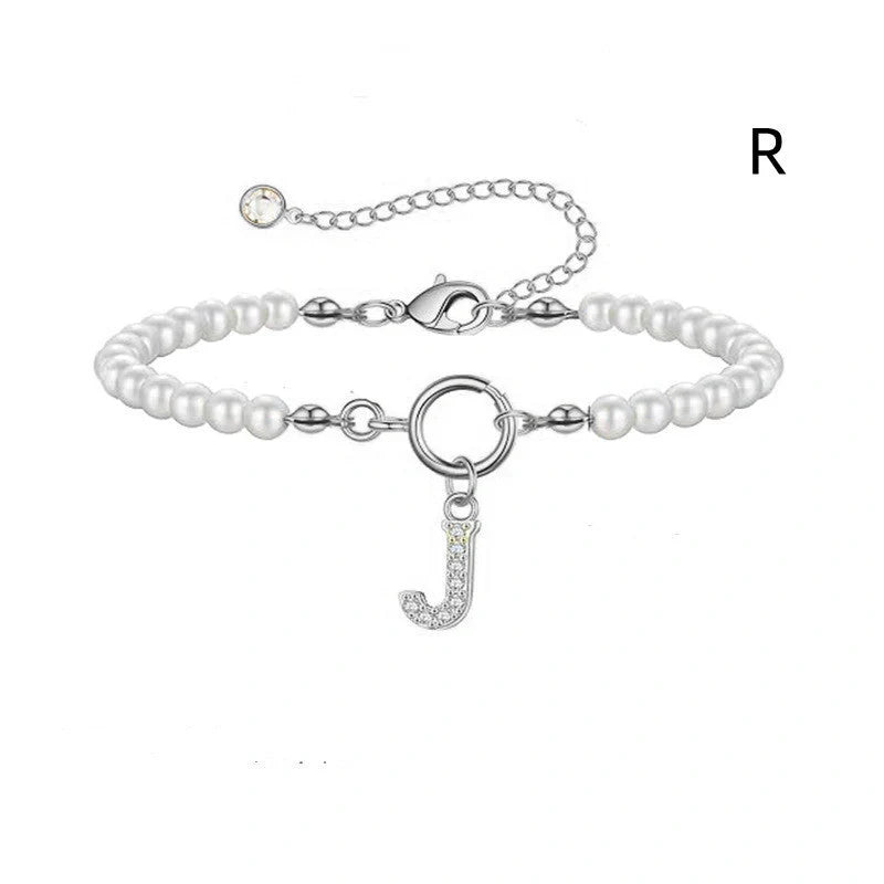 2024 fashion initial pearl bracelet for women with toggle clasp