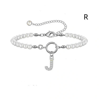 2024 fashion initial pearl bracelet for women with toggle clasp