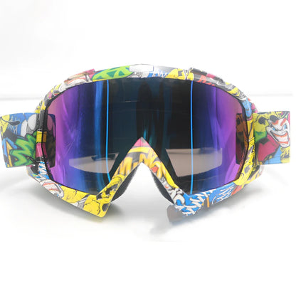 Interchangeable lens riding goggles with ABS frame and multiple colour options for off-road cycling