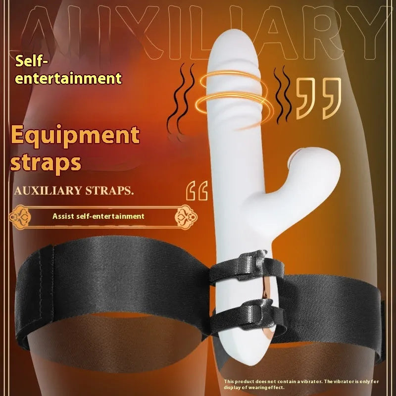 Black knitted appliance strap for toy tools, showing adjustable design and knitted belt construction