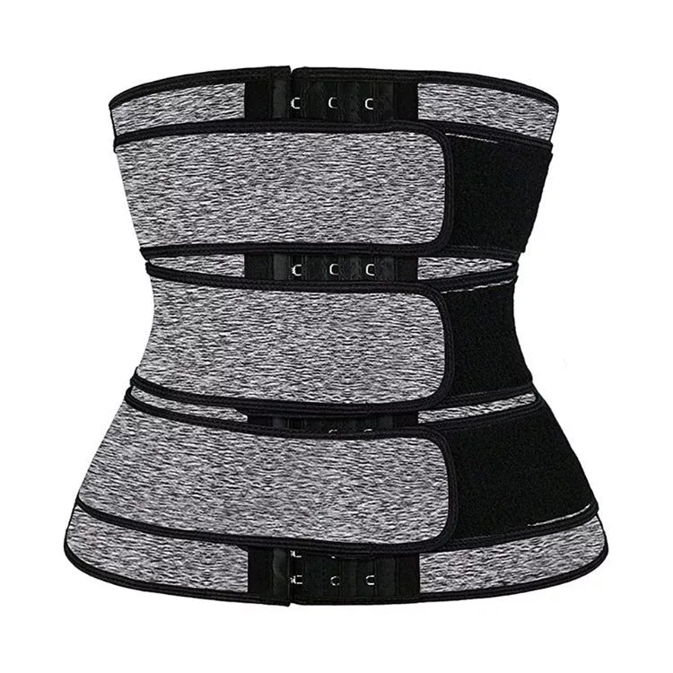 Men's neoprene waist belt for sports and fitness support in grey and black