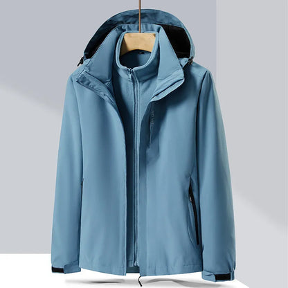 Three-in-one removable mountaineering suit in fluorescent colours for outdoor sports