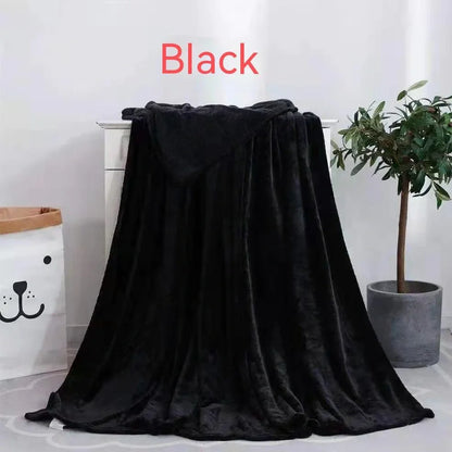 Coral fleece flannel blanket in beige showing textured surface and consistent edges