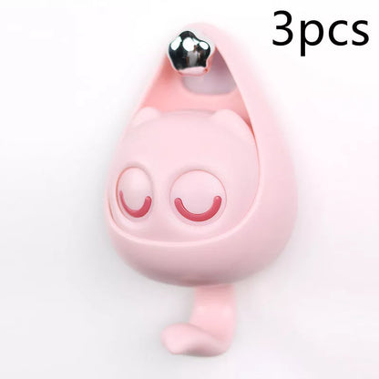 Interactive blink cat coat hook in six colors, perfect for home decor and organization