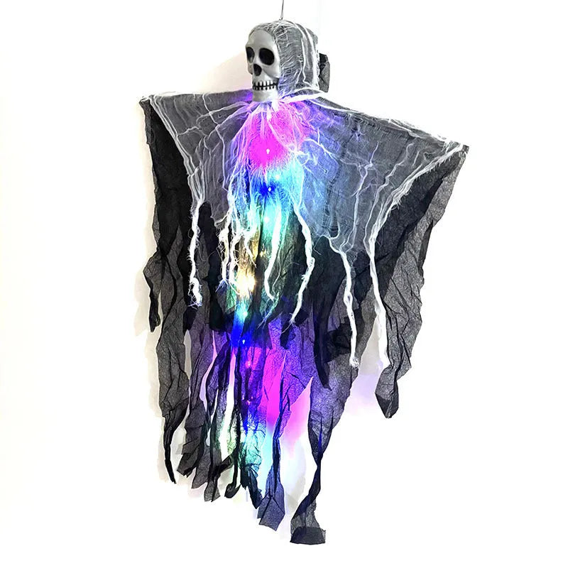 85cm Halloween hanging ghost skull skeleton prop in colour, purple, red, or warm colour for indoor outdoor yard party decoration
