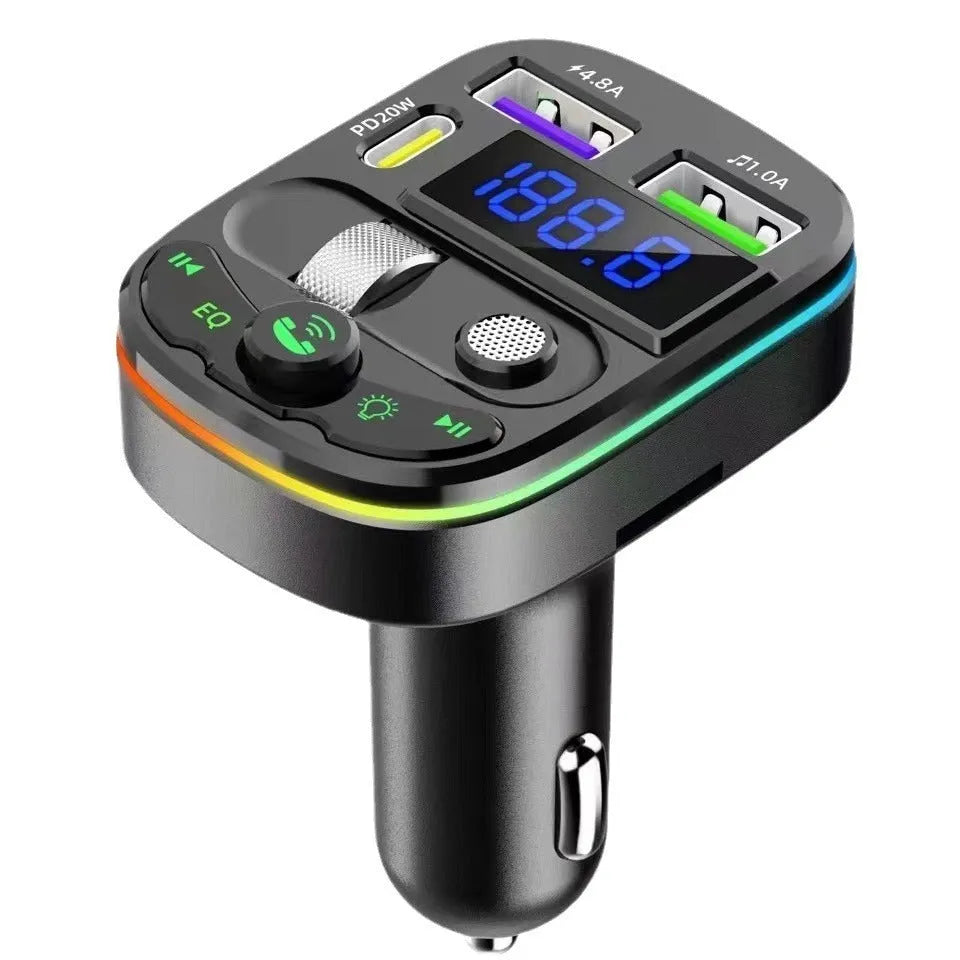 On-board Bluetooth receiver for cars with USB interface and current voltage display