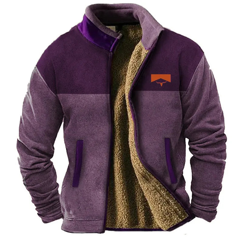 Men's padded coat in green or light brown, polyester fibre construction, sizes S to 5XL