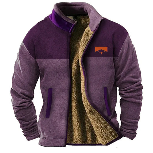 Men's padded coat in green or light brown, polyester fibre construction, sizes S to 5XL