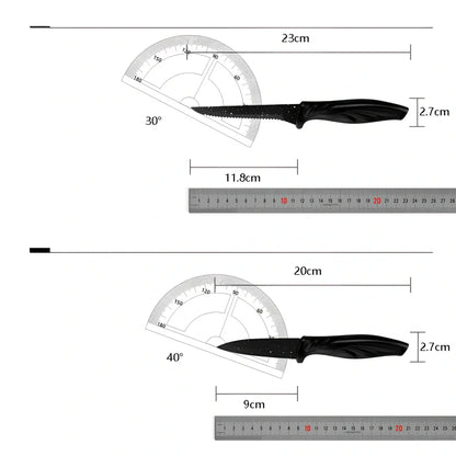 17-piece stainless steel kitchen knife set with Maifanshi coating and 20cm blades