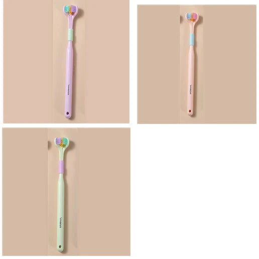 Soft Bristle Tri-Angle Toothbrush with customizable features for deep cleaning and travel convenience